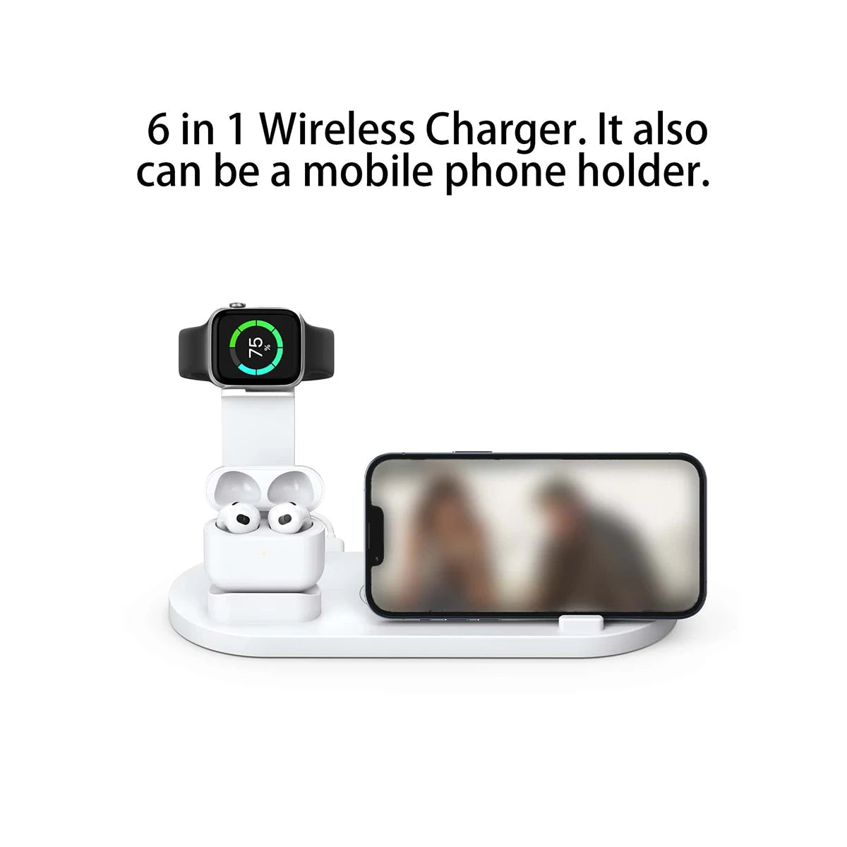5 In 1 Wireless Charger Stand Pad For iPhone 15 14 13 12 11 X Apple