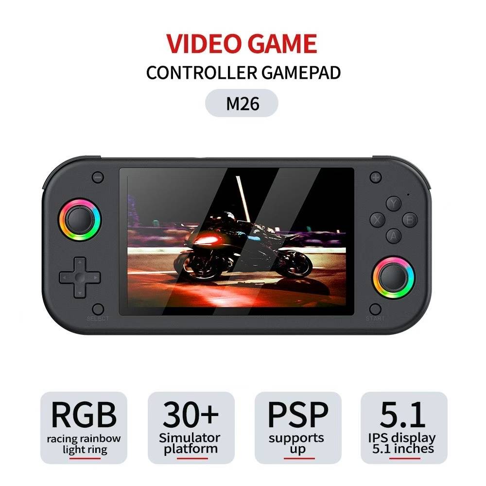M26 5.1 inch IPS Handheld Retro Game Console 20000 Games PSP PS1 30