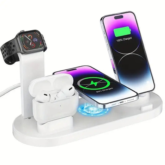 5 In 1 Wireless Charger Stand Pad For iPhone 15 14 13 12 11 X Apple